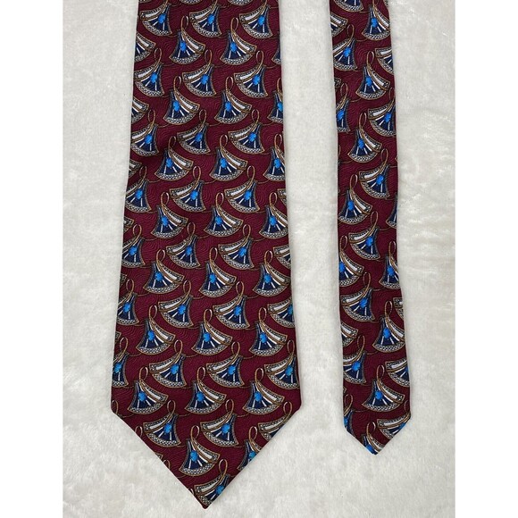 Christian Dior Cravates Men's Silk Neck Tie Red Blue Designer Classic Academia - Picture 2 of 5
